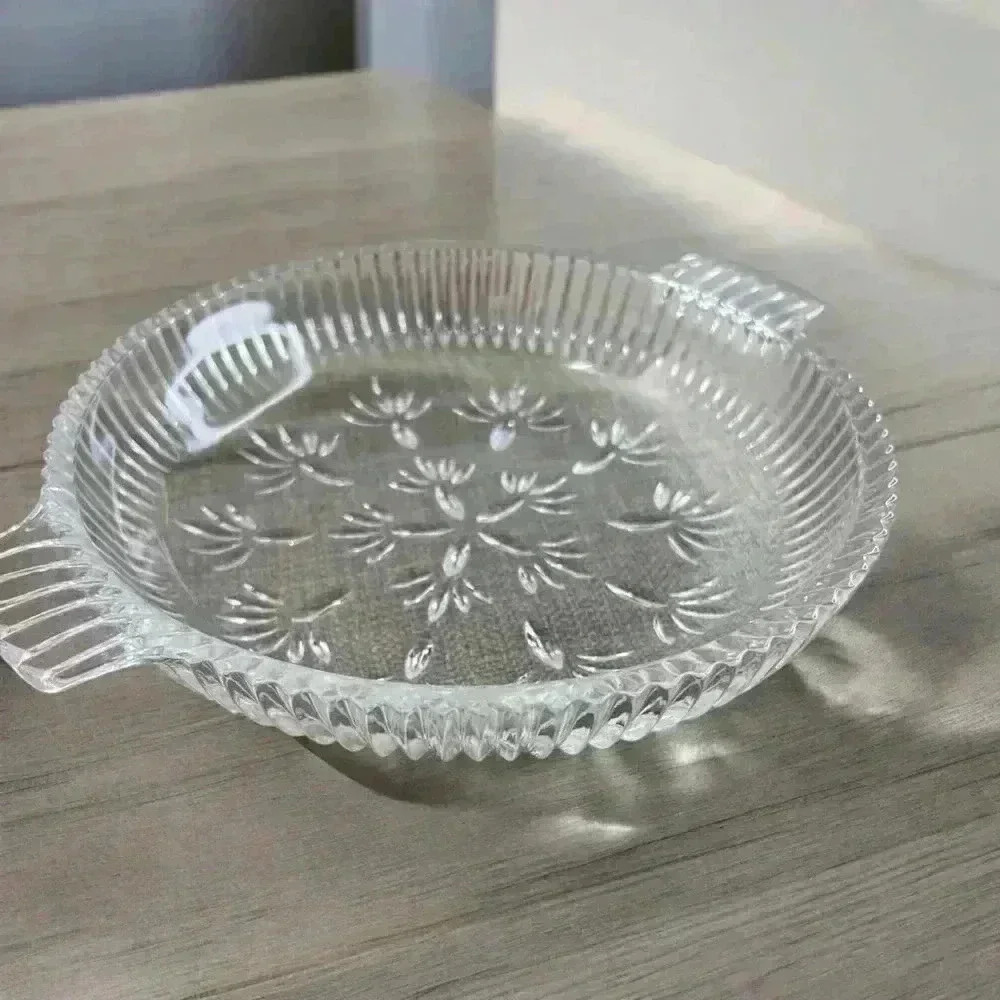 7” Vintage Clear Double Handled Glass Dish Relish,Nuts or Candy - Picture 7 of 9